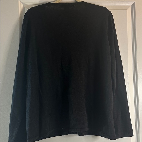 Carly St. Claire Embellished Holiday Cardigan Sweater XL Black Stars Sequins - Picture 7 of 8